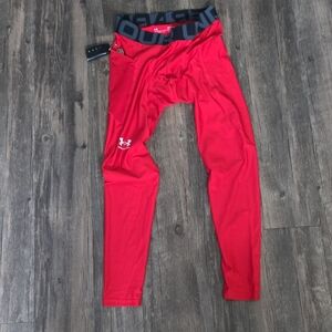 UA Men's Med. Compression Tights/leggings Red Pocket VGUC